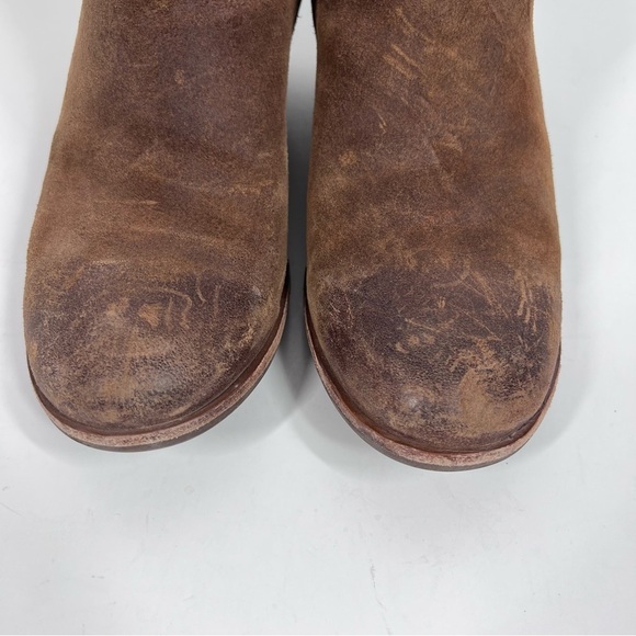 KORK EASE Brown Distressed Block Heel Boot with buckle & Side Zip Almond toe - Picture 10 of 10